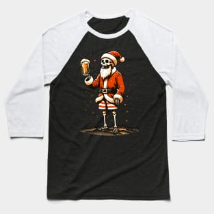 Skeleton Santa Baseball T-Shirt